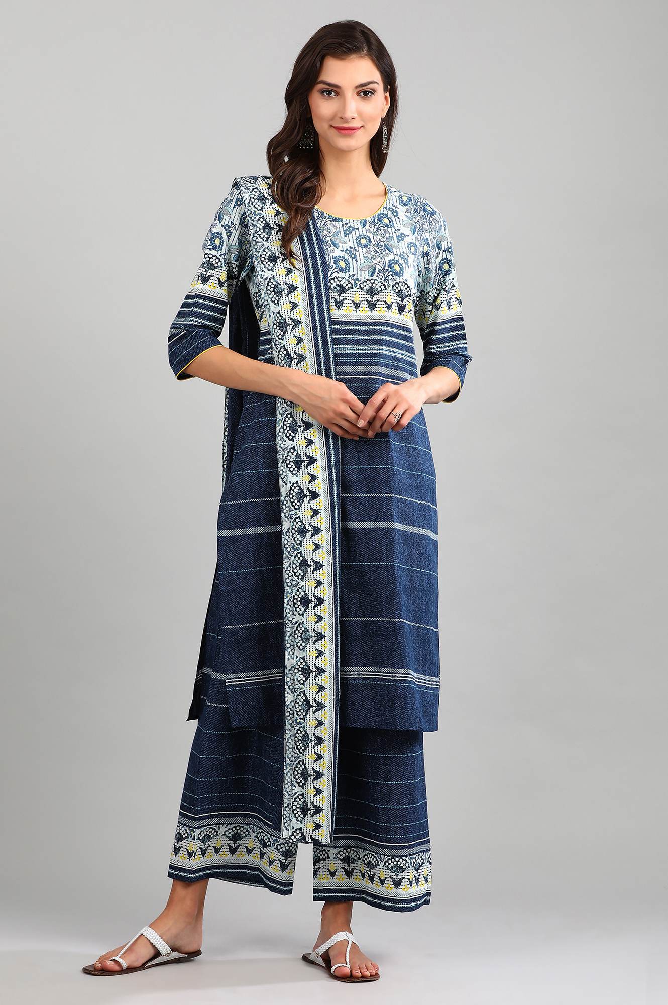 Blue Printed Dupatta