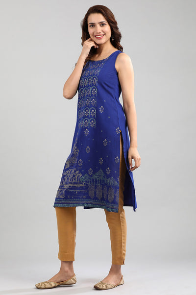 Blue A-Line Printed kurta