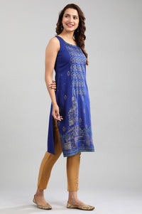 Blue A-Line Printed kurta
