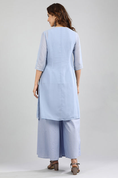 Blue Round Neck kurta Set