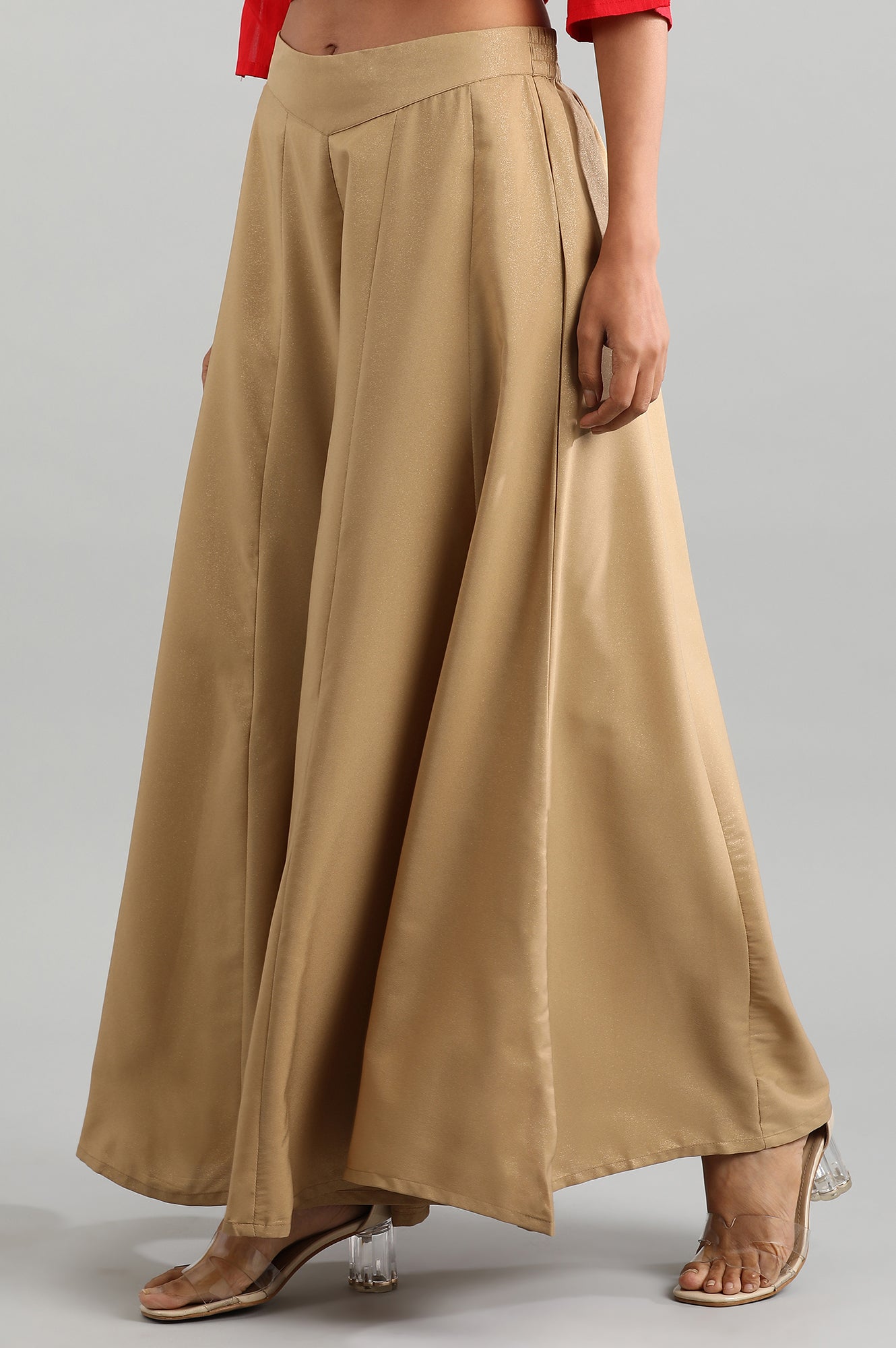 Gold Flared Palazzos