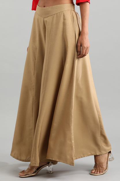 Gold Flared Palazzos