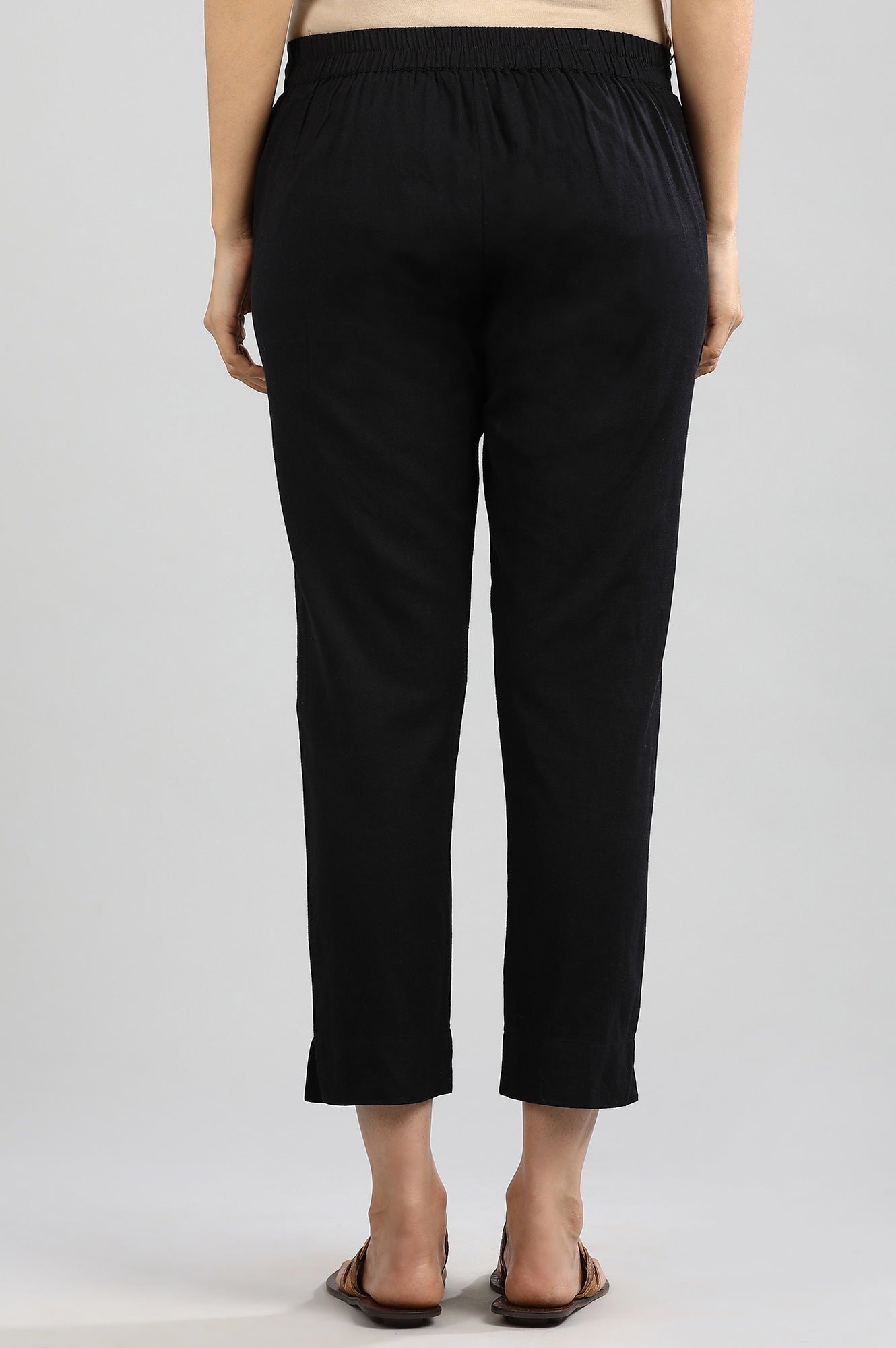 Black Solid Trousers