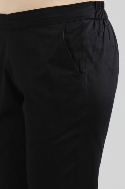 Black Solid Trousers