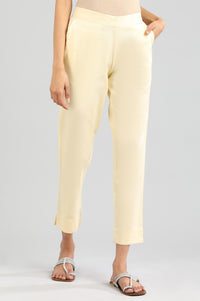 Beige Sequins A-line Kurta and Trouser Set