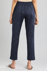 Blue Solid Trousers