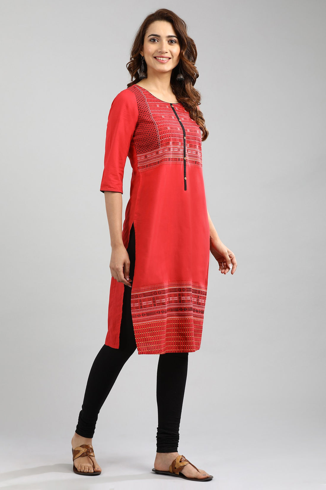 Black Solid Straight Cotton Churidar