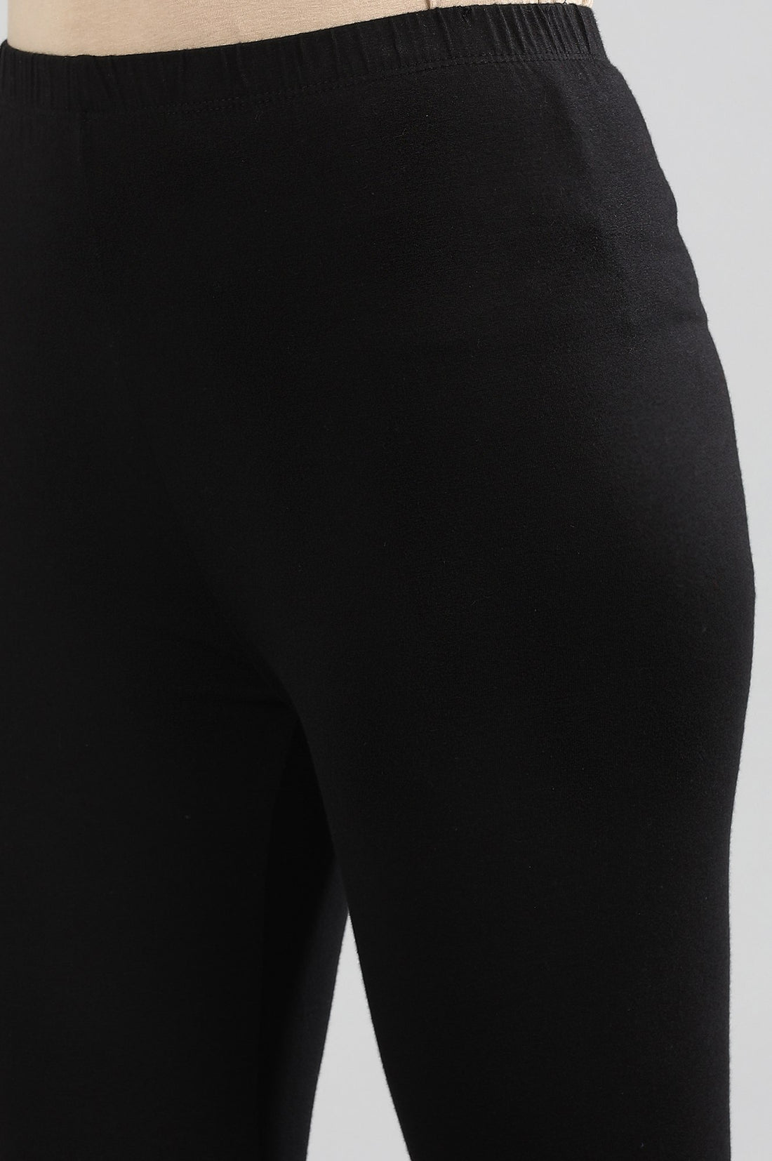 Black Solid Churidar