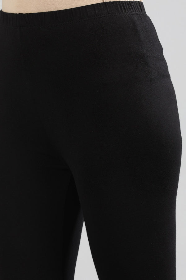 Black Solid Churidar