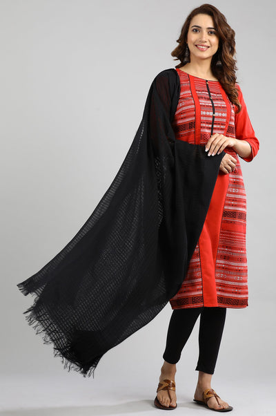 Black Yarn-dyed Dupatta