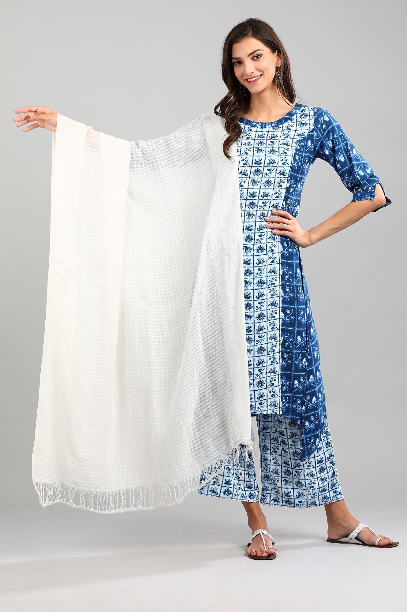 White Yarn-dyed Dupatta