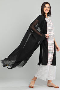 Black Round Neck Yarn-dyed kurta