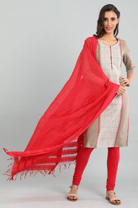 Brown Round Neck Yarn-dyed kurta