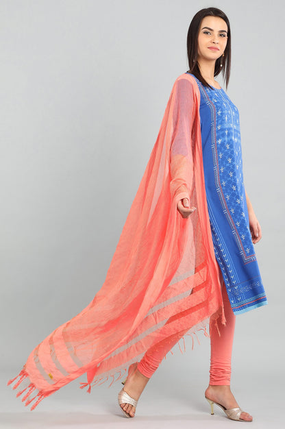 Blue Round Neck Printed kurta