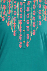 Blue Band Collar Solid kurta