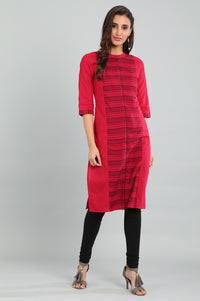 Black Band Collar Yarn-dyed kurta