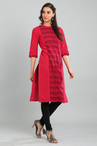 Black Band Collar Yarn-dyed kurta