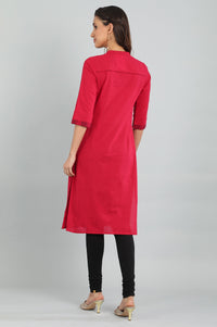 Black Band Collar Yarn-dyed kurta