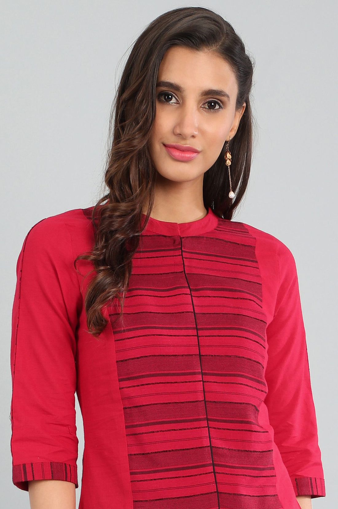 Black Band Collar Yarn-dyed kurta