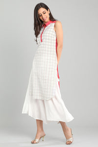 Pink Shirt Collar Printed kurta