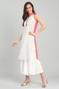 Pink Shirt Collar Printed kurta