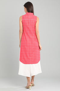 Pink Shirt Collar Printed kurta