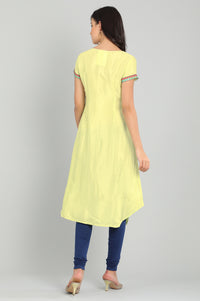 Green Round Neck Printed kurta