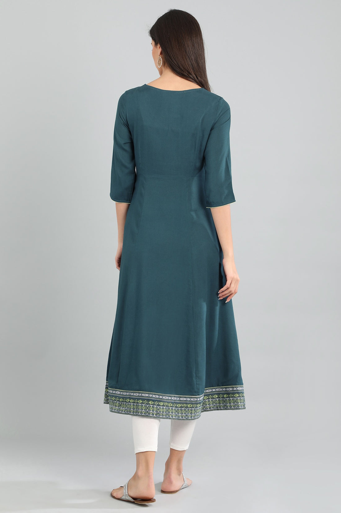 Blue Round Neck Yarn-dyed kurta