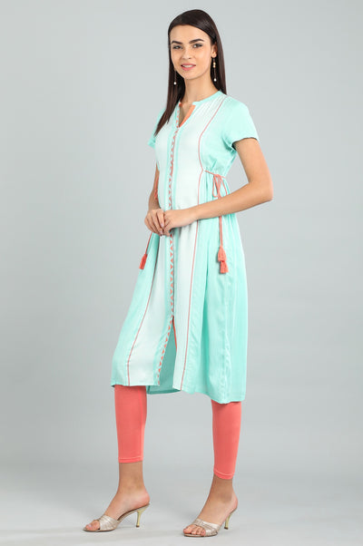 Blue Band Collar Yarn-dyed kurta
