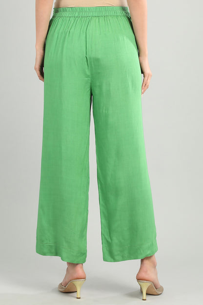 Green Solid Palazzos