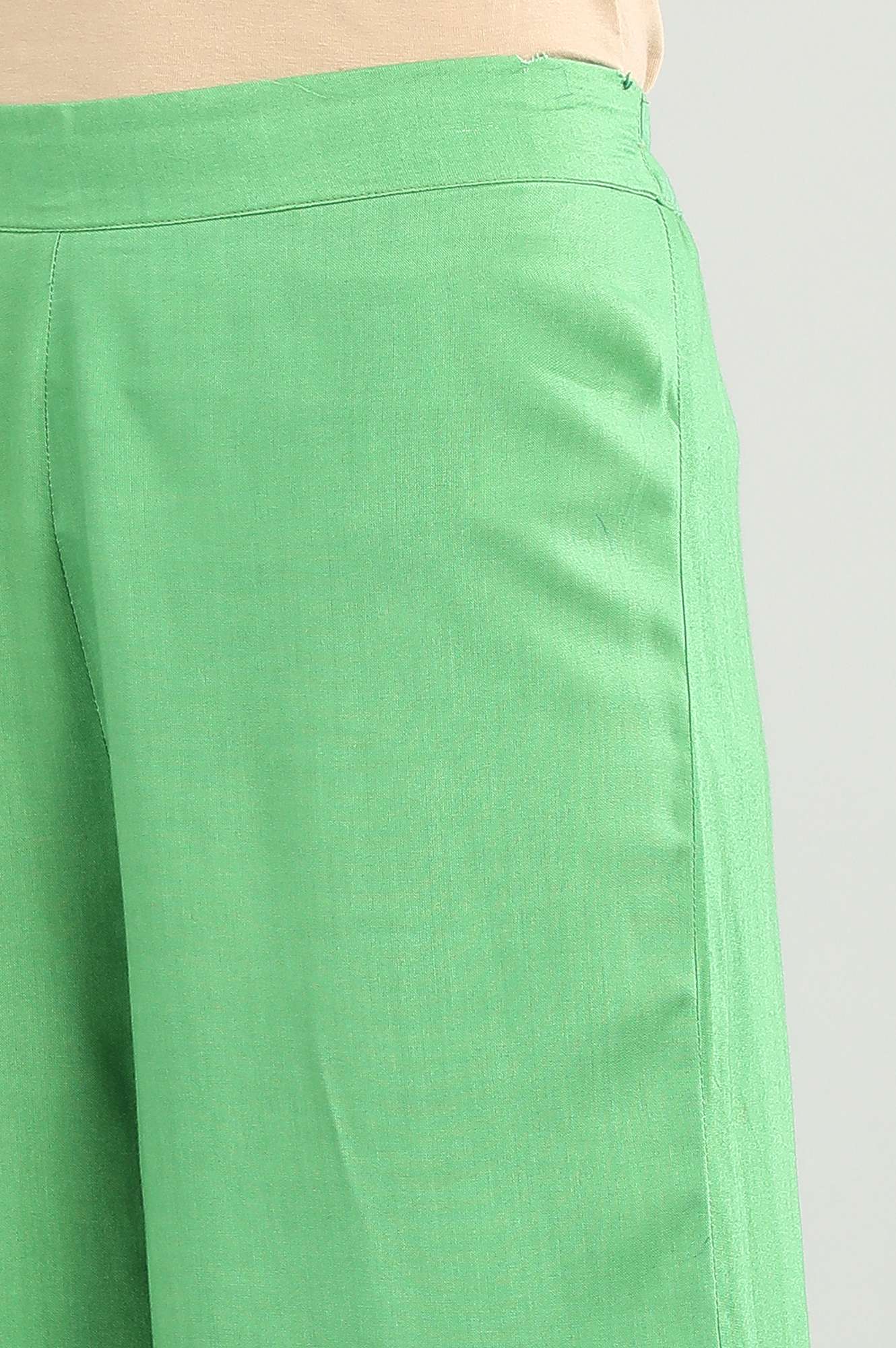 Green Solid Palazzos