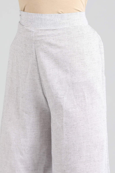 White Yarn-dyed Palazzos