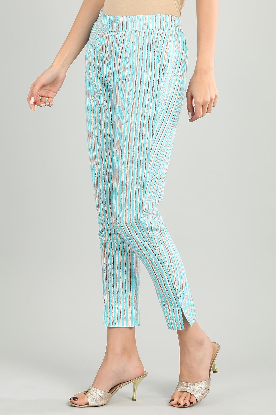 Blue Printed Trousers