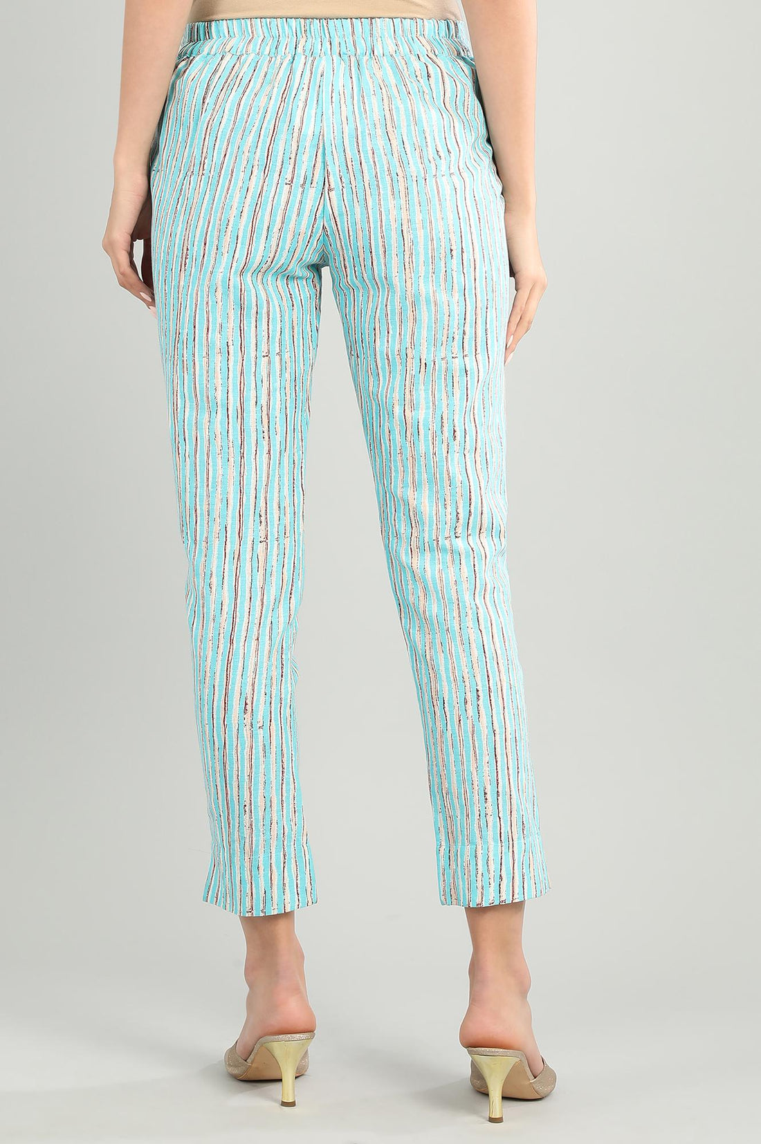 Blue Printed Trousers