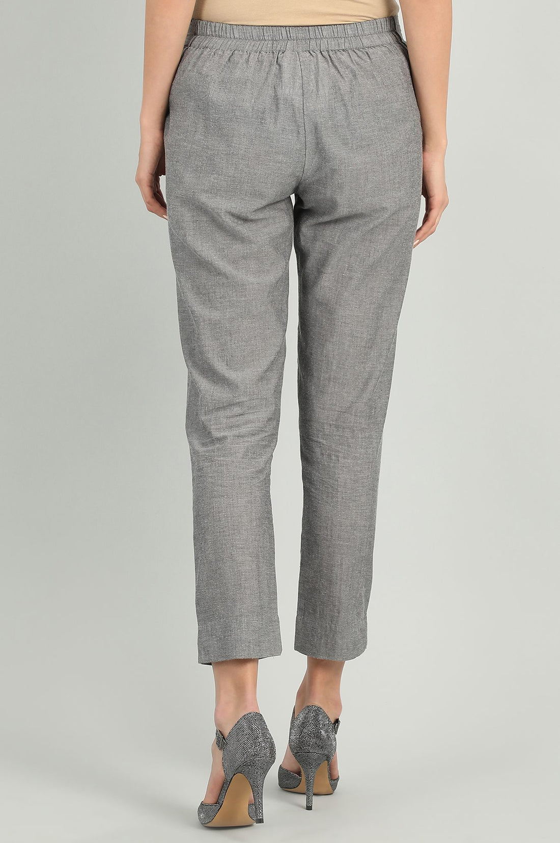 Grey Yarn-dyed Trousers