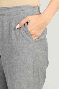 Grey Yarn-dyed Trousers
