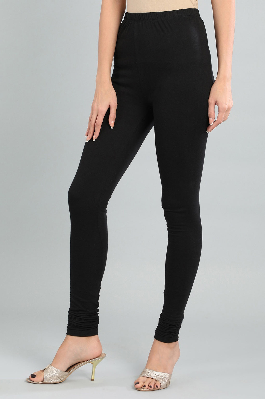 Black Solid Churidar