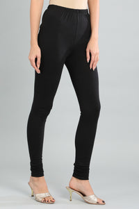 Black Solid Churidar