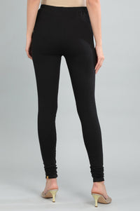 Black Solid Churidar