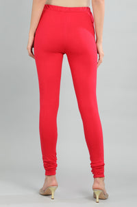 Red Solid Churidar