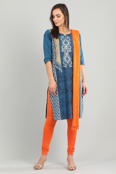 Orange Solid Churidar