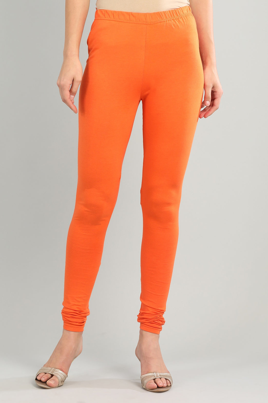 Orange Solid Churidar