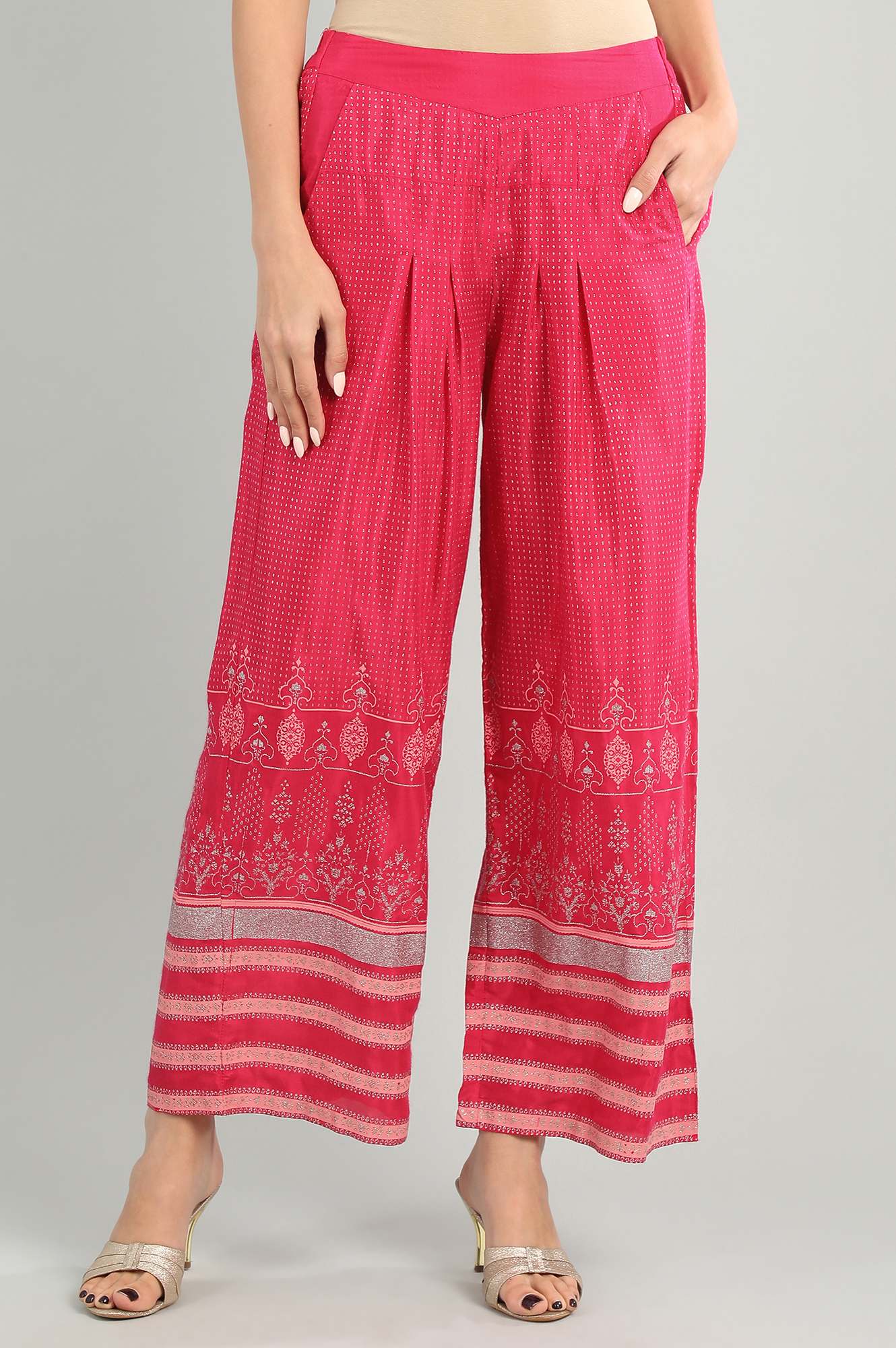 Pink Printed Palazzo Pants