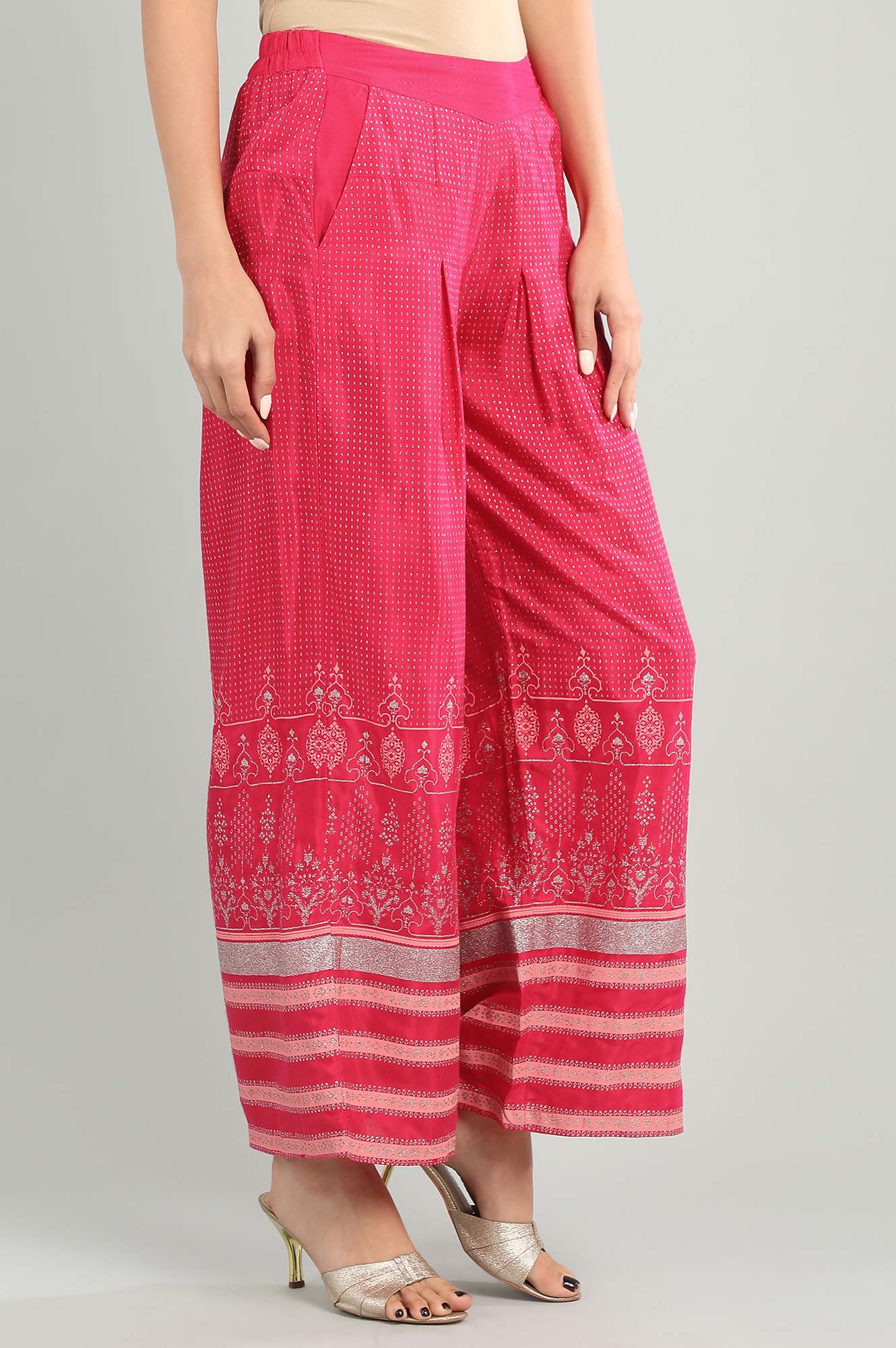 Pink Printed Palazzo Pants