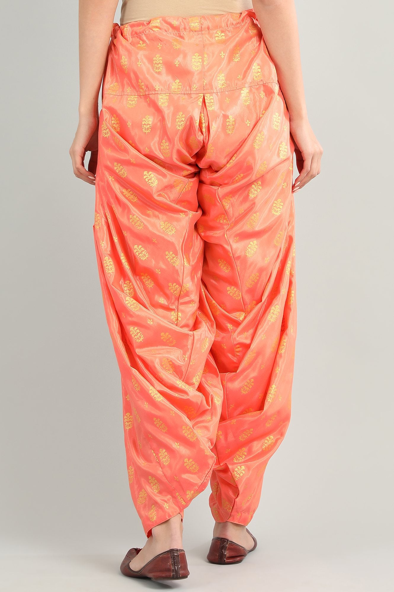 Orange Printed Patiala