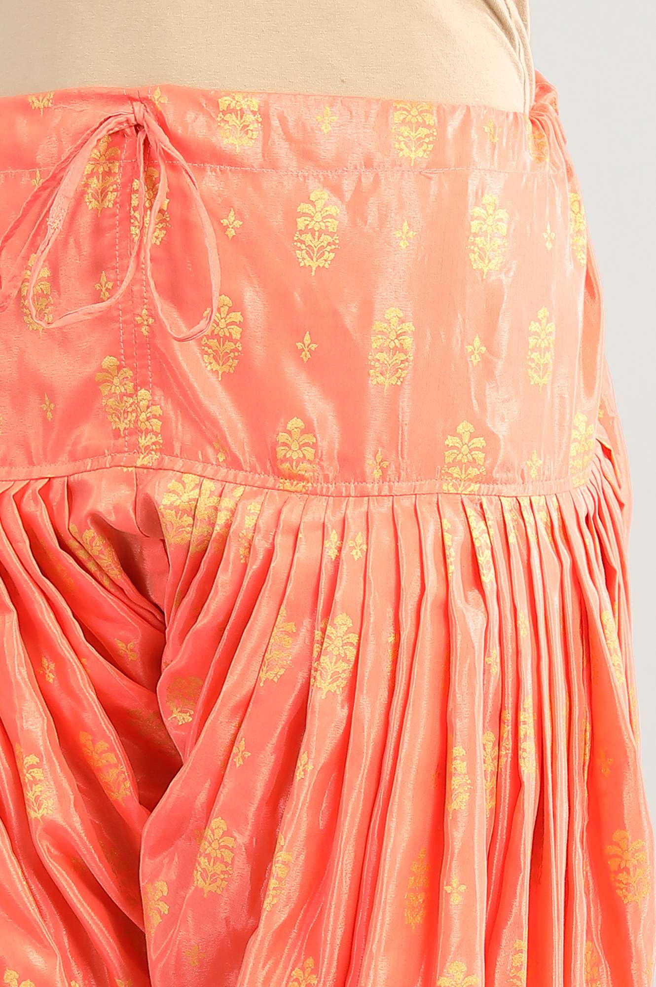 Orange Printed Patiala