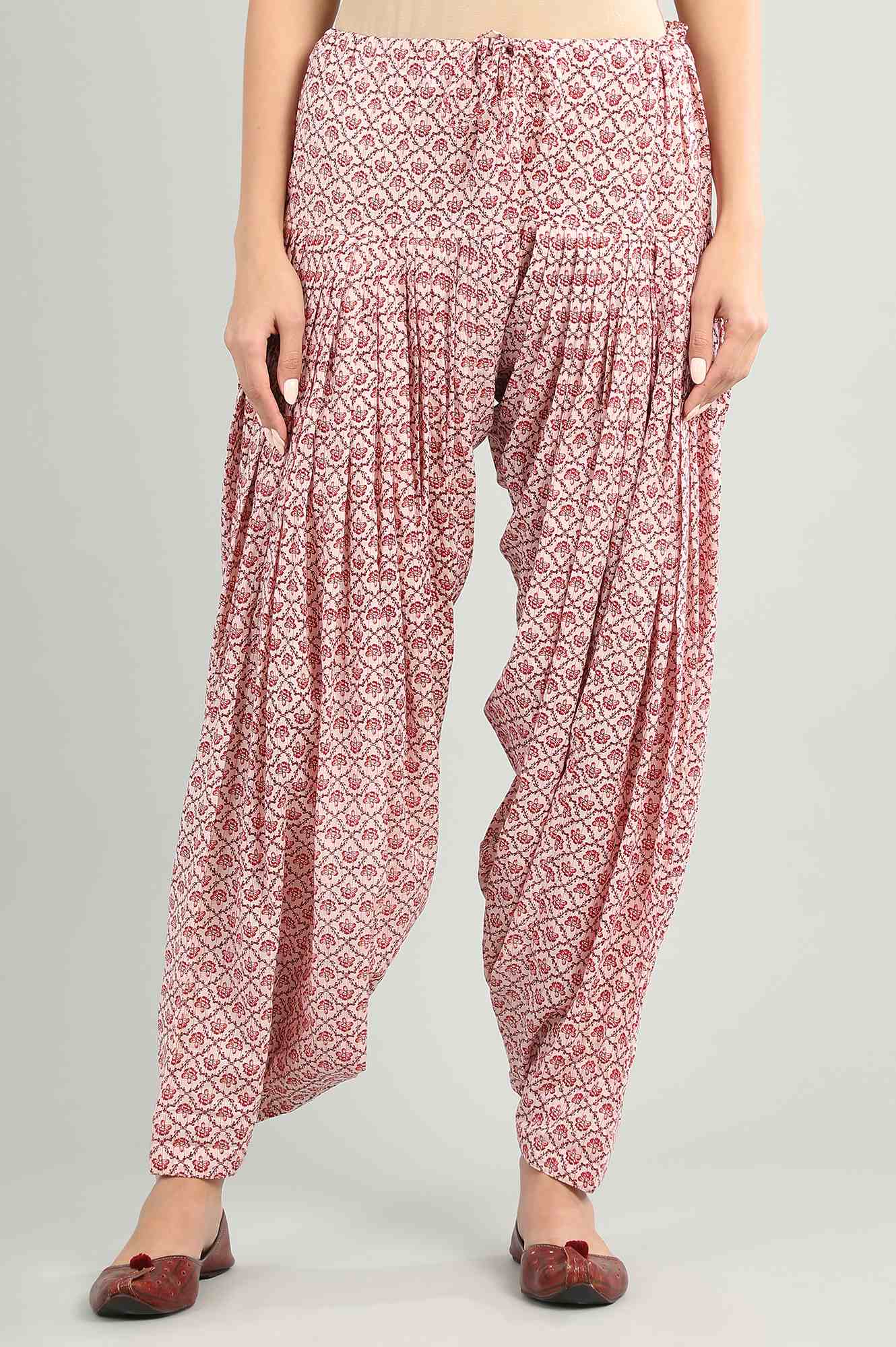 Pink Printed Patiala Pants