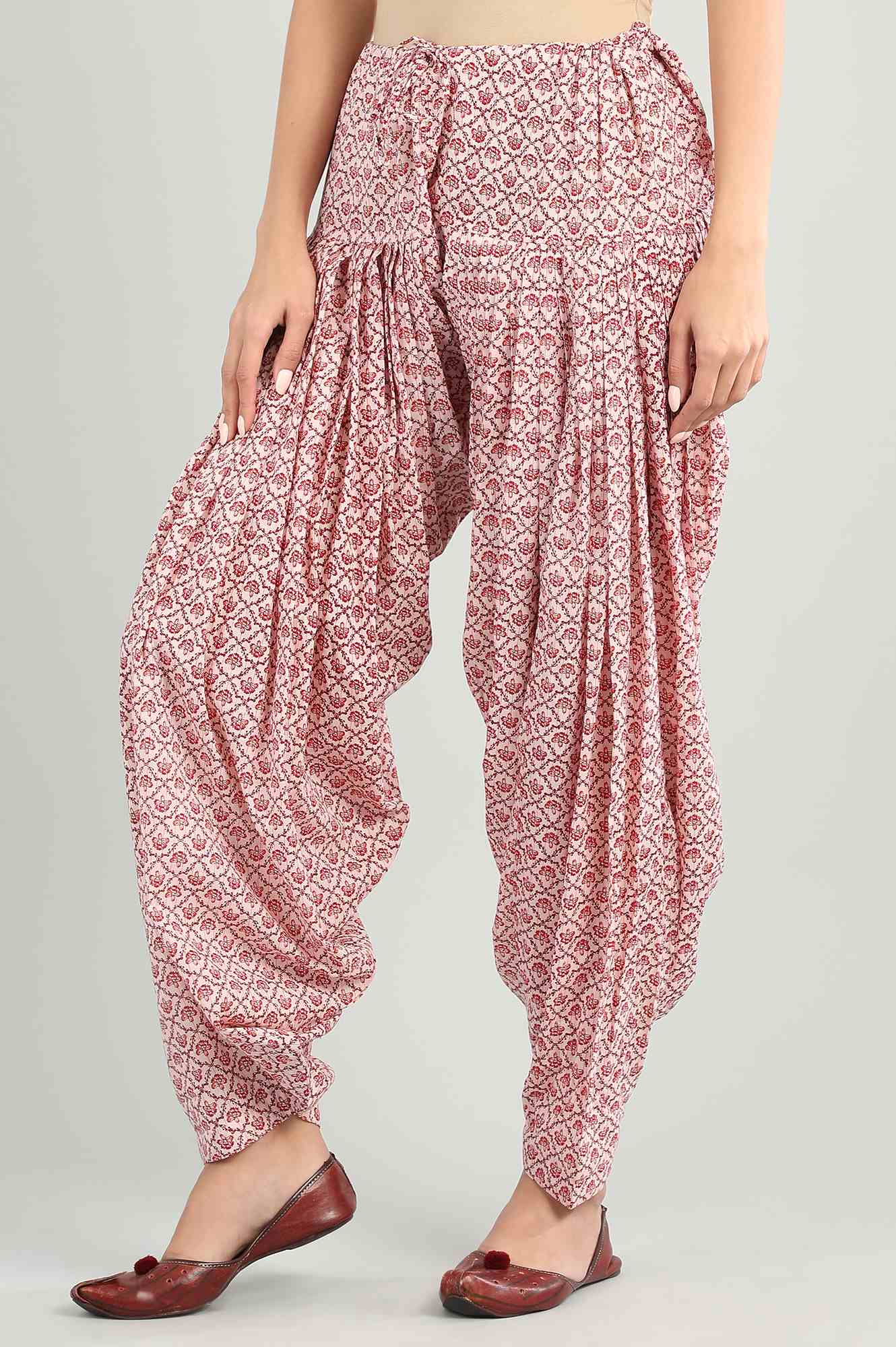 Pink Printed Patiala Pants