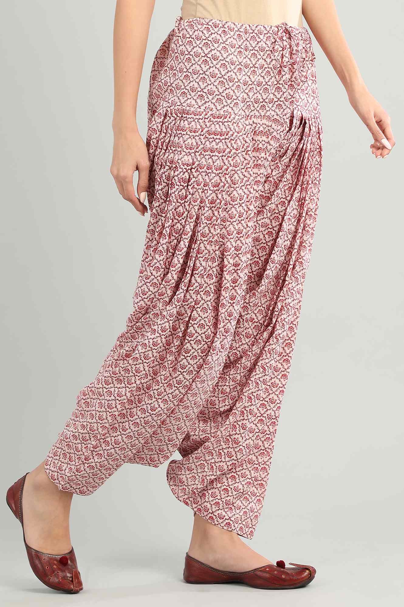 Pink Printed Patiala Pants