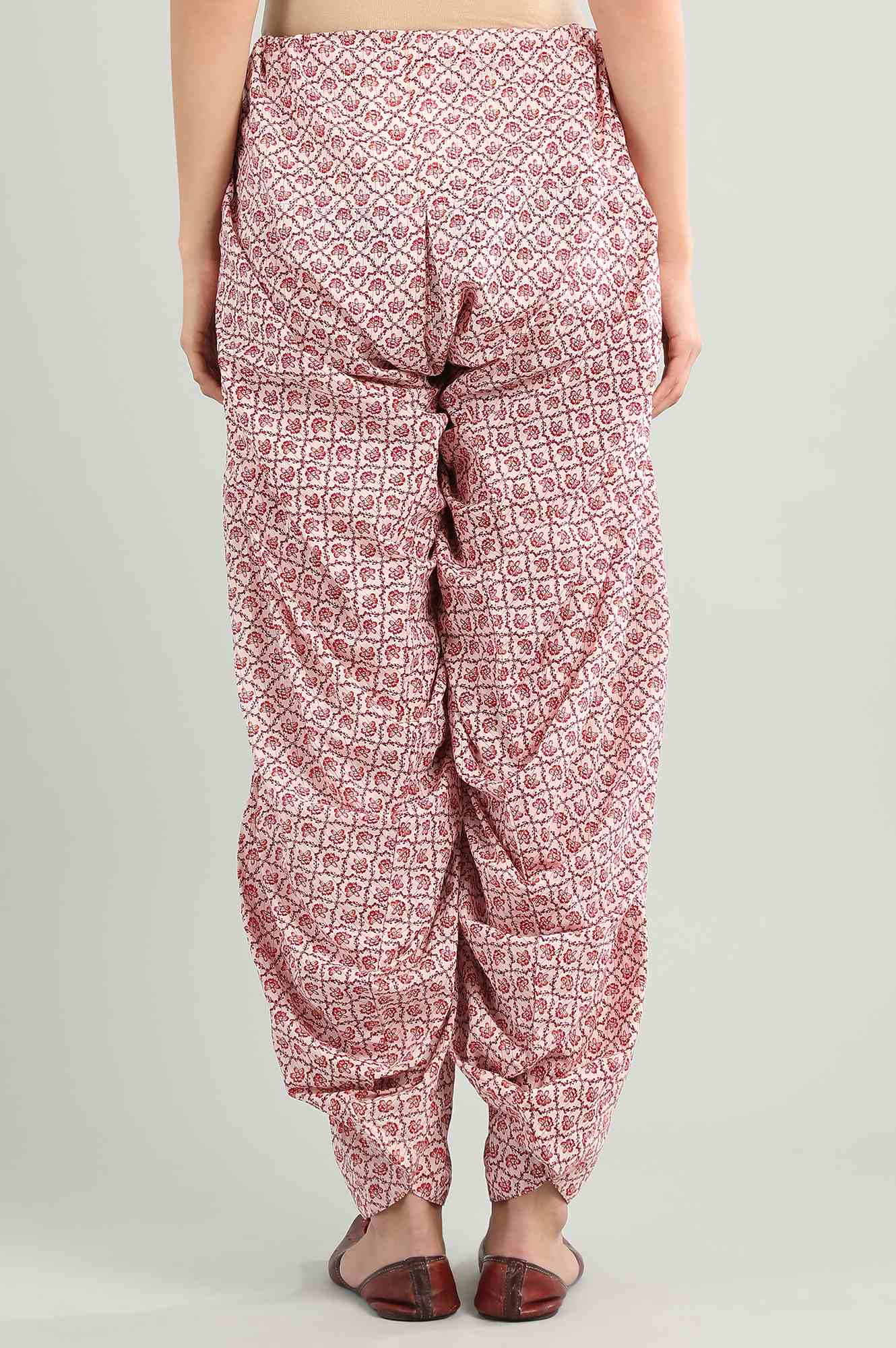 Pink Printed Patiala Pants